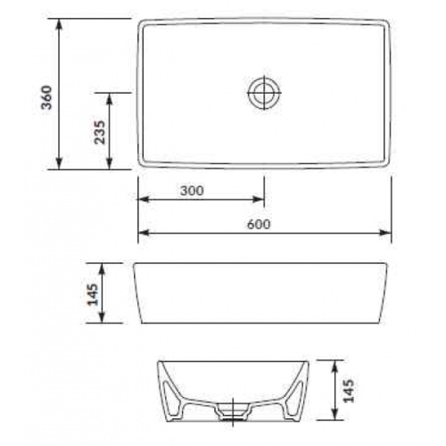 Cersanit City 60 pultra ültethető mosdótál fehér click-clack leeresztővel 60,5x36 cm, fehér K35-047