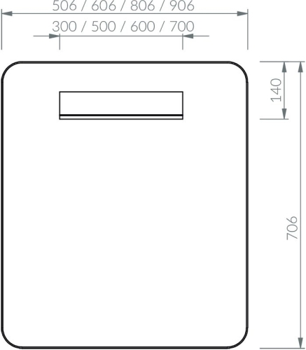 Ravak fürdőszobai tükör STRIP 800x700 fehér, világítással X000001567