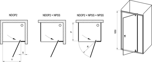 Ravak Nexty NDOP2 110 zuhanyajtó krómhatású+transparent 03OD0C00Z1