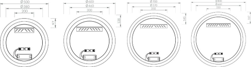 Ravak Orbit 800 tükör led világítással X000001576