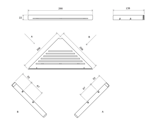 Ravak Polc Slim C fekete/fekete X07P650