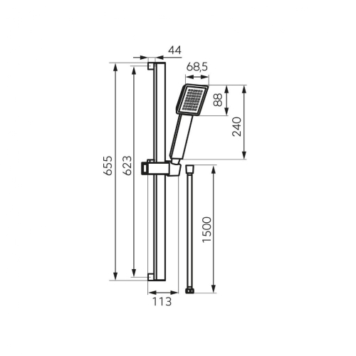 Ferro SINUS rudas zuhanyszett, fekete N170BL-B