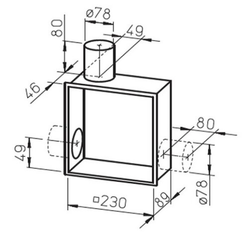Helios ELS-GU falba süllyesztett ventilátorház visszacsapószeleppel H00008111