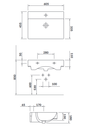 Cersanit Inverto 60x45 cm mosdó K671-005
