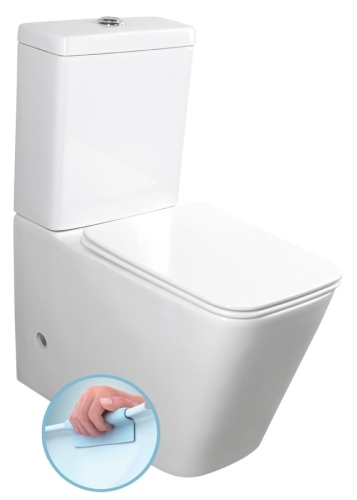 Sapho PORTO RIMLESS alsó/hátsó kifolyású monoblokkos WC, fehér PC102WR