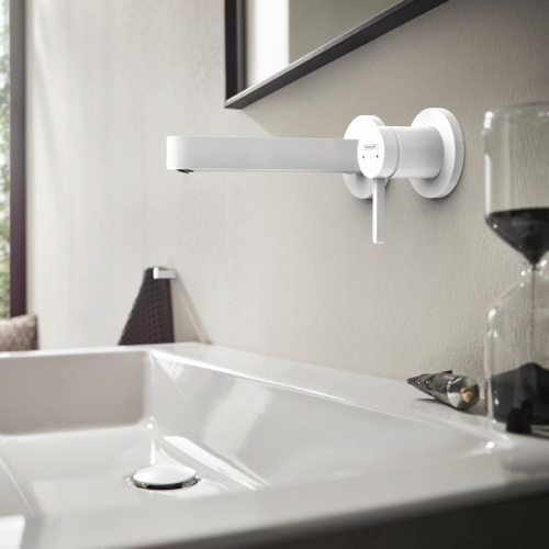 Hansgrohe Finoris Egykaros mosdócsaptelep falsík alatti szereléshez, 16,8 cm-es kifolyóval matt fehér 76051700