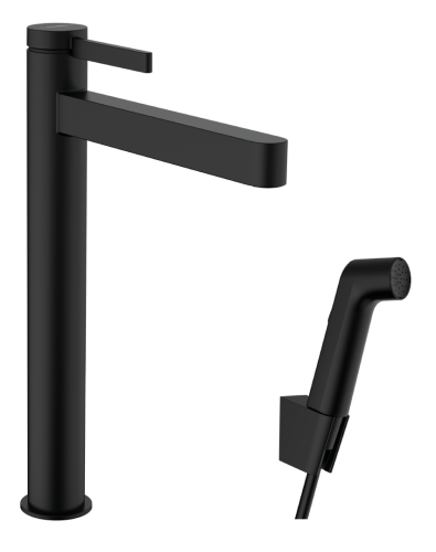 Hansgrohe Finoris egykaros mosdócsaptelep 260, bidé kézizuhannyal és 160cm-es zuhanytömlővel matt fekete 76220670