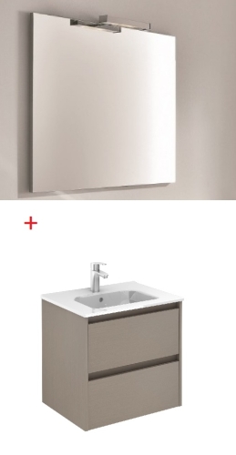Royo Bannio Sansa 70 fali fürdőszobabútor szett, Kyra mosdóval, sandy smoky 73041-K