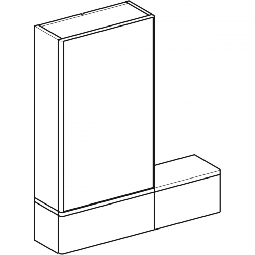 Geberit Selnova Square tükrös szekrény, 70.8x85x17.6cm, matt lakkozott láva 501.391.JK.1