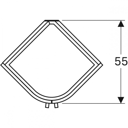 Geberit Selnova Compact alsó szekrény sarok mosdóhoz, kétajtós, 69x55cm, fehér/matt bevonat, fehér/fényes 501.486.00.1