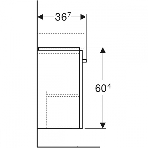 Geberit Selnova Compact egy ajtós alsó szekrény mosdóhoz, világosszürke/matt bevonat, világosszürke/fényes 501.615.42.1