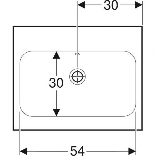 Geberit iCon Light mosdó, csaplyuk nélkül, túlfolyóval, 60x48cm 501.834.00.3