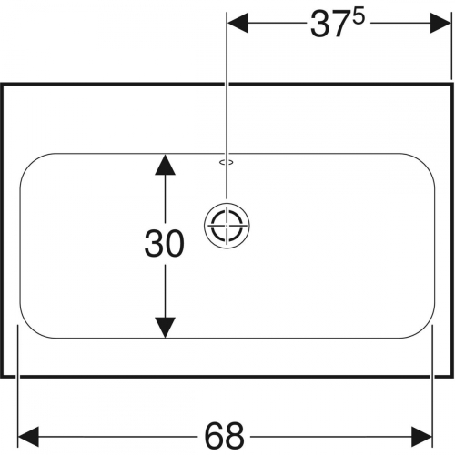 Geberit iCon Light mosdó, 75x48cm, csaplyuk nélkül, túlfolyóval, fehér 501.835.00.3