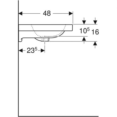 Geberit iCon Light mosdó, 75x48cm, csaplyuk és túlfolyó nélkül, fehér 501.835.00.7