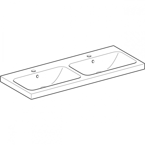 Geberit iCon Light két medencés mosdó, 120x48cm, csaplyukkal és túlfolyóval, fehér 501.838.00.1