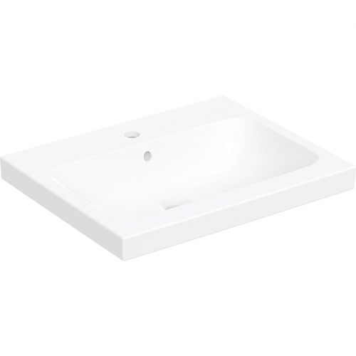 Geberit iCon Light pultra ültethető mosdó, 60x48cm, csaplyukkal és túlfolyóval, matt fehér 501.847.JT.1
