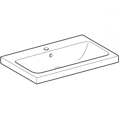 Geberit iCon Light pultra ültethető mosdó, 75x48cm, csaplyukkal és túlfolyóval, matt fehér 501.848.JT.1