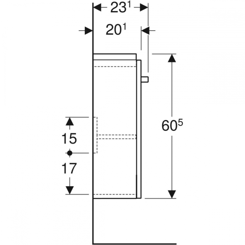 Geberit Selnova Compact egy ajtós alsó szekrény 45cm mosdóhoz, világosszürke/magasfényű bevonat 501.925.42.1