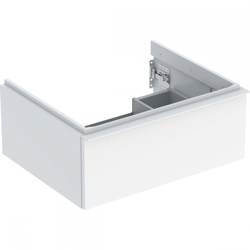Geberit iCon alsó szekrény mosdóhoz, egy fiókkal, 59.2x24.7x47.6cm, fehér/magasfényű bevonat, fehér/matt porbevonatos 502.310.01.1