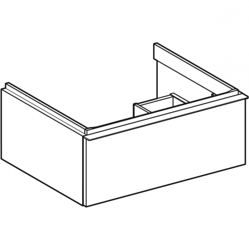 Geberit iCon alsó szekrény mosdóhoz, egy fiókkal, 59.2x24.7x47.6cm, tölgy/melamin faszerkezet, láva/matt porbevonatos 502.310.JH.1