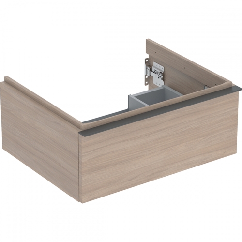 Geberit iCon alsó szekrény mosdóhoz, egy fiókkal, 59.2x24.7x47.6cm, tölgy/melamin faszerkezet, láva/matt porbevonatos 502.310.JH.1