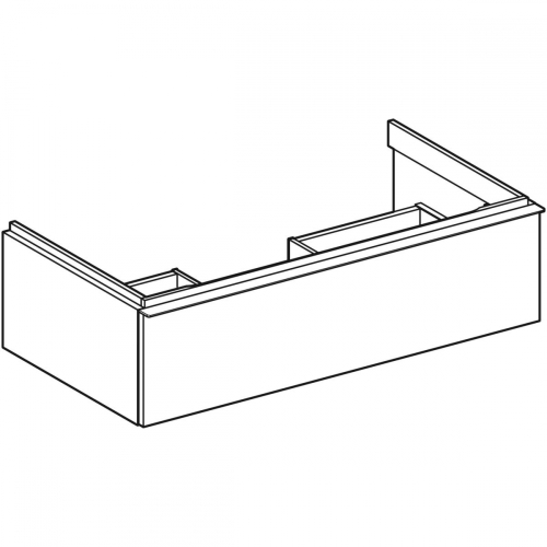 Geberit iCon alsó szekrény mosdóhoz, egy fiókkal, 88.8x24.7x47.6cm, fehér/magasfényű bevonat, magasfényű krómozott 502.312.01.2