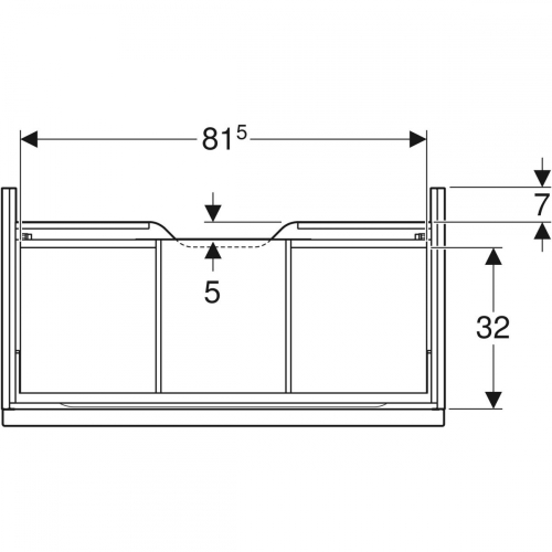 Geberit iCon alsó szekrény mosdóhoz, egy fiókkal, 88.8x24.7x47.6cm, fehér/magasfényű bevonat, magasfényű krómozott 502.312.01.2