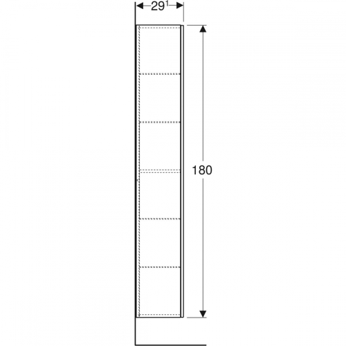 Geberit iCon magas szekrény, egy ajtóval, 36x180x29.1cm, Tölgy/Melaminos faszerkezet 502.316.JH.1