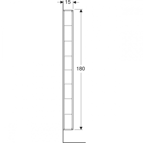 Geberit iCon magas szekrény, egy ajtóval és belső tükörrel, rövidített kivitel, 45x180x15cm, Homokszürke / Magasfényű bevonat 502.317.JL.1