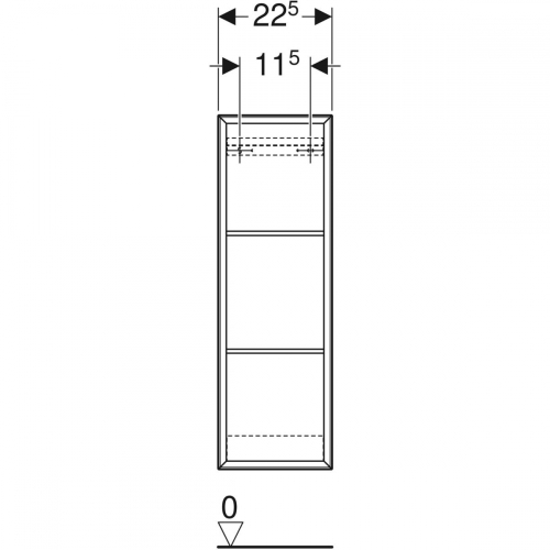 Geberit iCon szögletes polc, 22.5x70x13.2cm, Fehér/Magasfényű bevonat 502.320.01.1