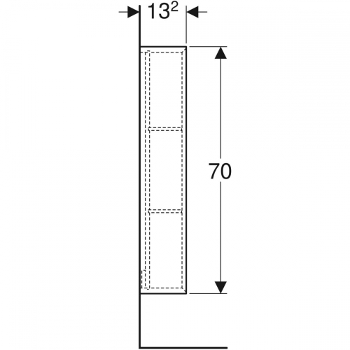 Geberit iCon szögletes polc, 22.5x70x13.2cm, Fehér/Magasfényű bevonat 502.320.01.1