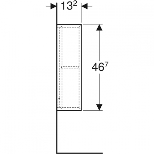 Geberit iCon négyzetes polc, 45x46.7x13.2cm, Fehér / Magasfényű bevonat 502.323.01.1