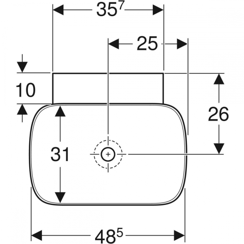 Geberit ONE 50x42,5 cm KeraTect pultra ültethető mosdó, fehér 505.040.01.6