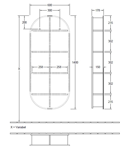 Villeroy & Boch Antheus tükrös polc, american walnut B30600PV