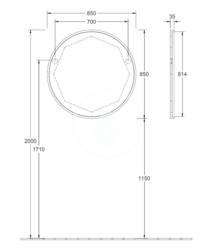 Villeroy & Boch Antheus tükör, american walnut B30500PV