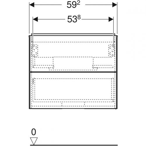 Geberit ONE alsó szekrény mosdóhoz, két fiókkal, 60x50.4x47cm, láva/matt bevonat 505.261.00.3