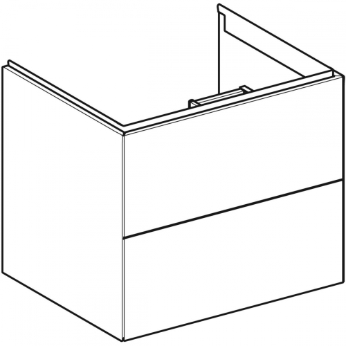 Geberit ONE alsó szekrény mosdóhoz, két fiókkal, 60x50.4x47cm, greige/matt bevonat 505.261.00.7