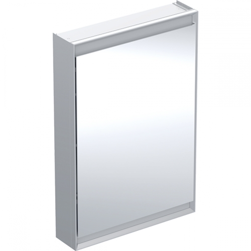 Geberit ONE tükrös szekrény ComfortLight világítással, 90x60cm, eloxált alumínium, balra nyíló ajtóval 505.810.00.1