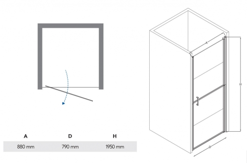 N-Smart VESTA black zuhanyajtó 90 cm NWZA-VESB90