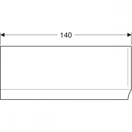 Geberit Selnova előlap aszimmetrikus fürdőkádhoz, jobb, 140x57x100cm, fényes fehér 554.870.01.1