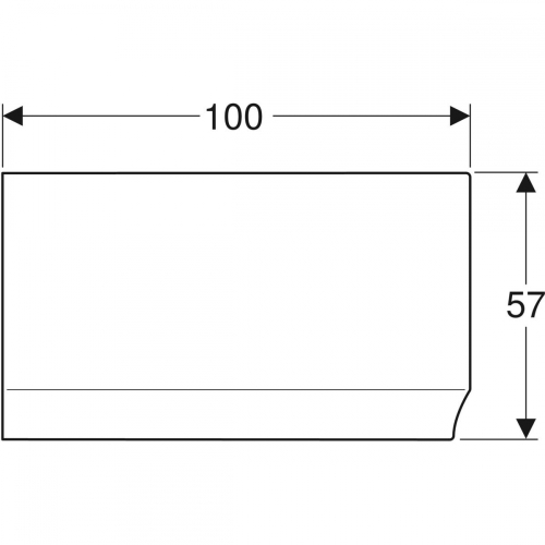 Geberit Selnova előlap aszimmetrikus fürdőkádhoz, jobb, 160x57x100cm, fényes fehér 554.874.01.1