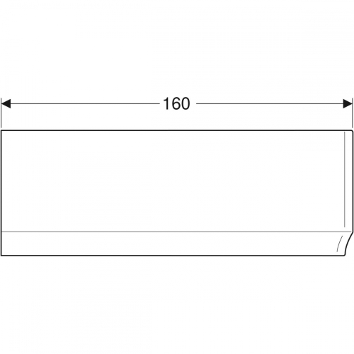 Geberit Selnova előlap aszimmetrikus fürdőkádhoz, jobb, 160x57x100cm, fényes fehér 554.874.01.1