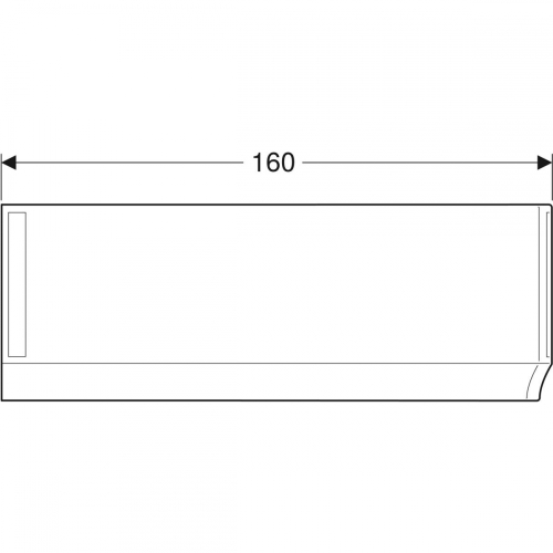 Geberit Selnova előlap aszimmetrikus fürdőkádhoz, bal, 160x57x100cm, fényes fehér 554.875.01.1