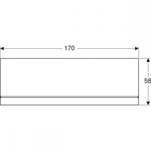 Geberit Selnova Square előlap aszimmetrikus fürdőkádhoz, bal, 170x58x23.5cm, fényes fehér 554.890.01.1