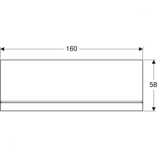 Geberit Selnova Square előlap aszimmetrikus fürdőkádhoz, bal, 160x58x23.5cm, fényes fehér 554.891.01.1