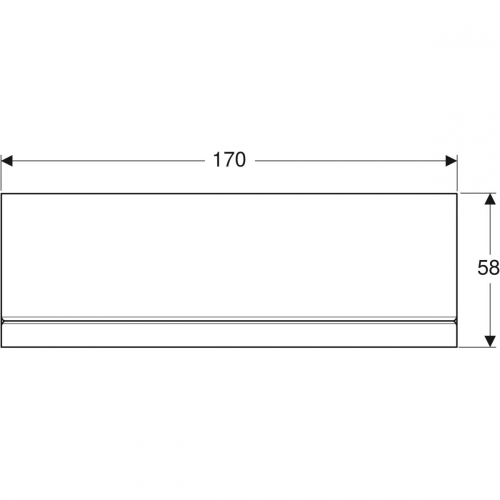 Geberit Selnova Square előlap aszimmetrikus fürdőkádhoz, jobb, 170x58x23.5cm, fényes fehér 554.892.01.1