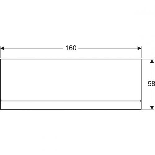 Geberit Selnova Square előlap aszimmetrikus fürdőkádhoz, jobb, 160x58x23.5cm, fényes fehér 554.893.01.1