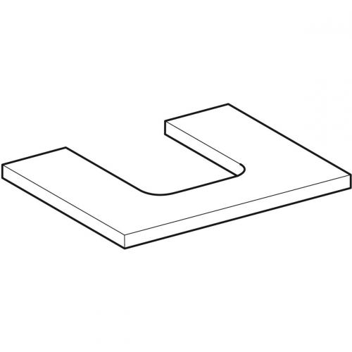 Geberit ONE mosdópult középső kivágással, pultra ültethető tálformájú mosdóhoz, 60x3x47cm, fehér/magasfényű bevonat 505.271.00.1