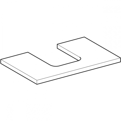 Geberit ONE mosdópult középső kivágással, pultra ültethető tálformájú mosdóhoz, 75x3x47cm, fehér/matt bevonat 505.272.00.2