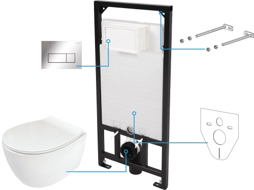 Deante Silia 6 in 1 falsík alatti wc szett CDLS6ZPW